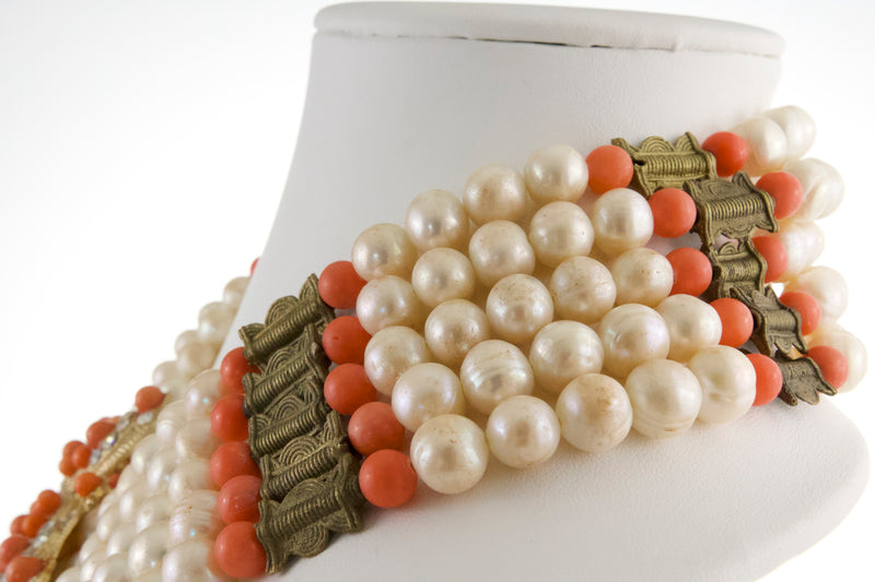 pearl-coral-and-bronze-necklace-set