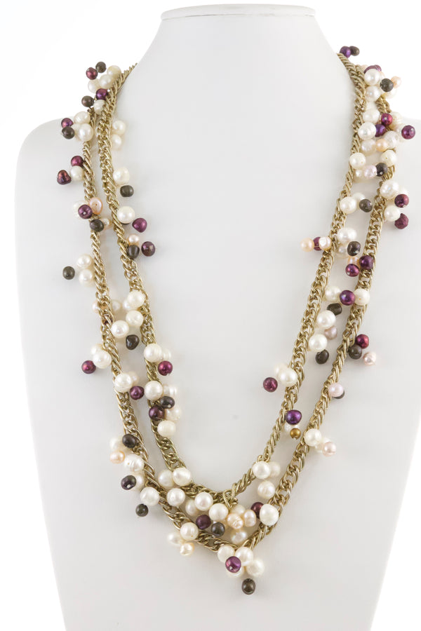 mixed-color-pearl-with-gold-layered-chain-necklace