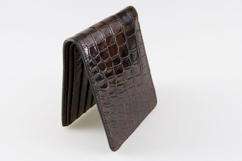 ultra-slim-bifold-genuine-crocodile-wallet-brown