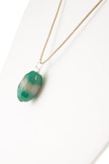 Agate Pendant with Leather Cord Necklace