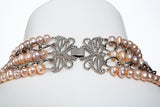 peach-fresh-water-pearls-silver-layered-chain-necklace-set