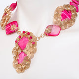 pink-sea-shells-with-gold-layered-wire-necklace-set