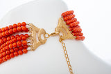 CORAL & BRONZE CHOKER  SET