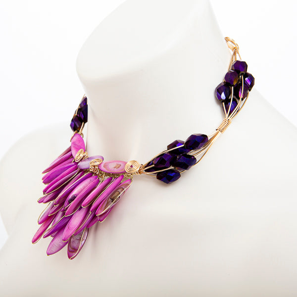 pink-lilac-sea-shells-with-crystal-necklace-set