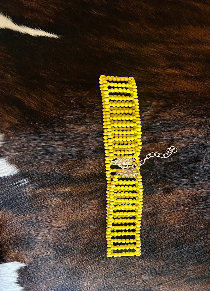 YELLOW CRYSTAL BELT