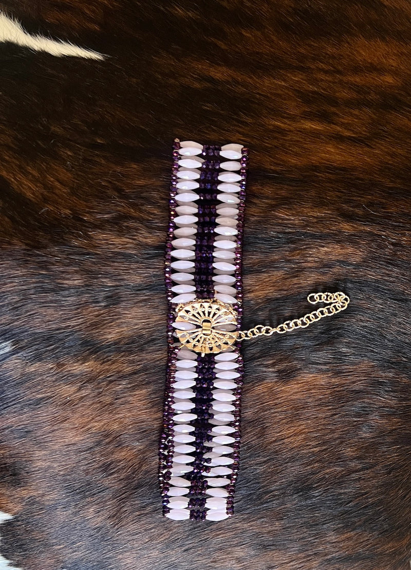 PINK AND PURPLE CRYSTAL BELT