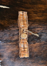 PEACH GOLD CRYSTAL BELT