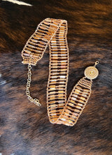 PEACH GOLD CRYSTAL BELT
