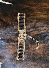 BROWN & GOLD CRYSTAL BELT