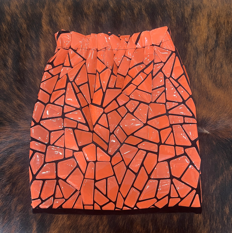 ZEUS COUTURE ORANGE MINI SKIRT