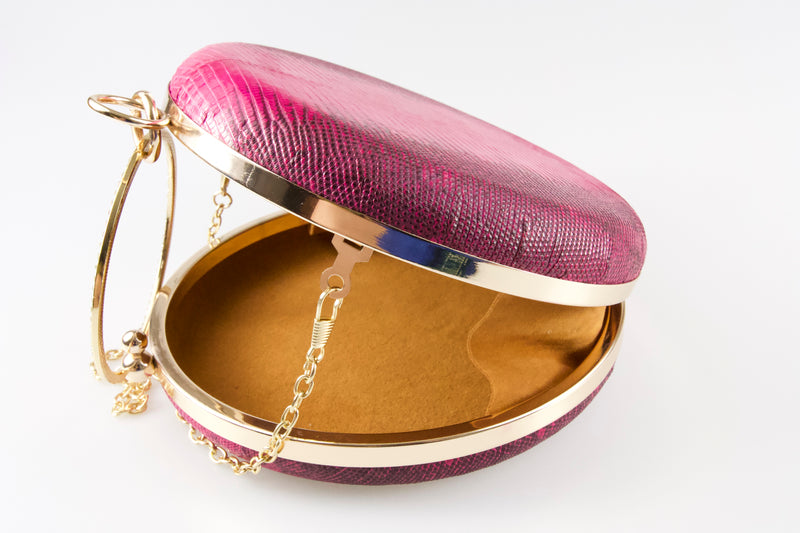 pink-genuine-lizard-round-clutch