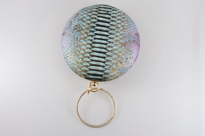 multi-colored-snake-skin-round-box-clutch