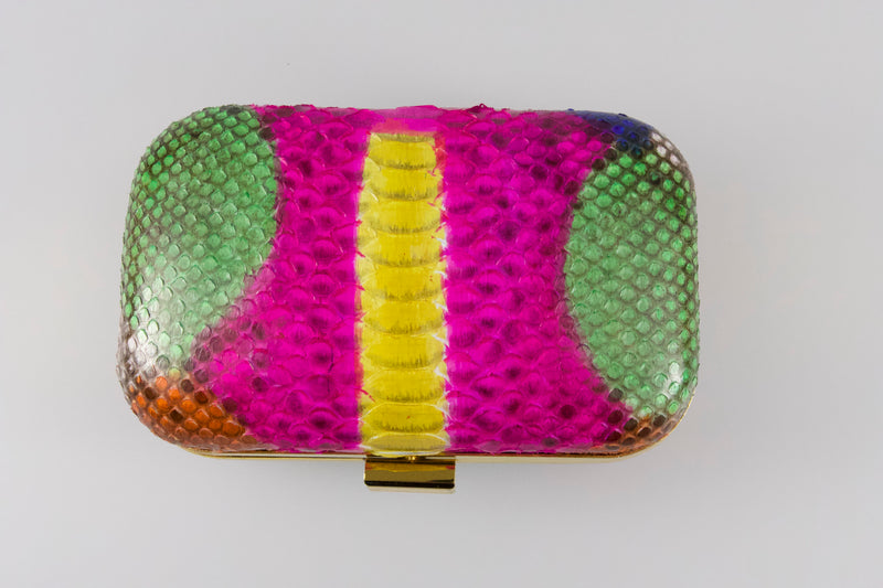 multi-colored-rectangle-snake-skin-clutch