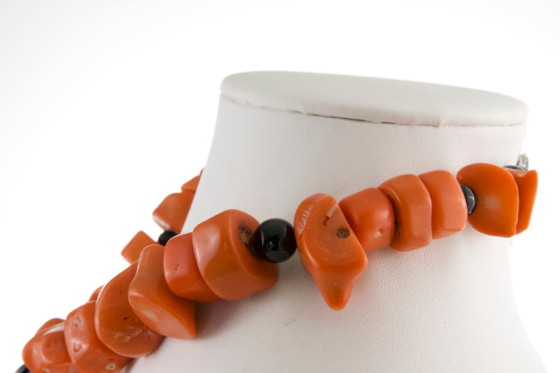 raw-coral-beads-with-agate-onyx-necklace