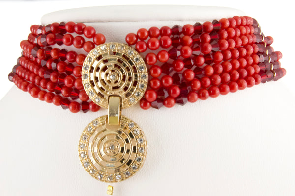 cherry-red-natural-coral-bead-choker-set
