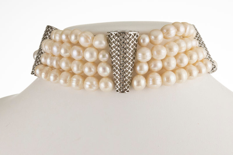 white-pearls-choker-set-with-silver-layered-accessories