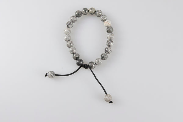 Gray Agate Stone Bracelet with rope